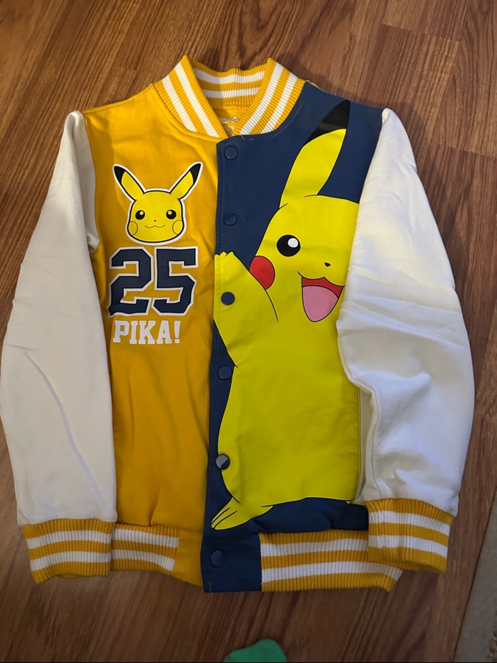 Hybrid Apparel Yellow & White Kids Pikachu Varsity Jacket
